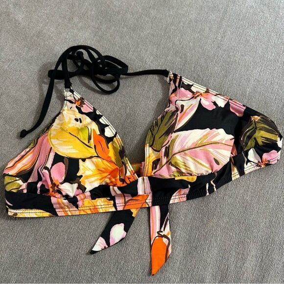Robin Piccone Dark Tropical Floral Bikini Top size‎ Medium - Picture 2 of 4